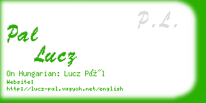 pal lucz business card